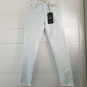 501 skinny high rise button fly jeans 25x30